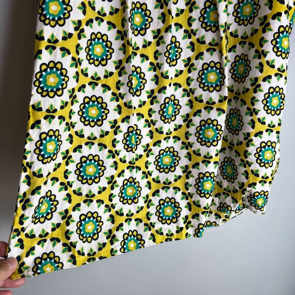 Boden Retro 60s Mod Floral Print Ravello Blouse 4US Yellow Silk Blend - Picture 4 of 7